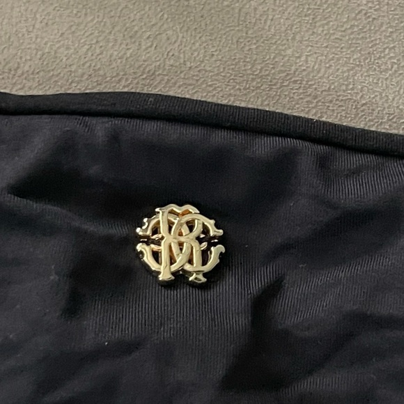 ROBERTO CAVALLI DONNA BLACK GOLD HARDWARE LOGO PRINT STRING BIKINI 2 PCS LARGE - Picture 5 of 10